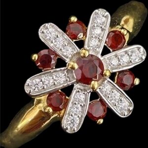 Garnet White Topaz 0.25ct RING